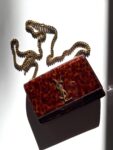 SAINT LAURENT Kate Small Patent Monogram Chain Wallet Tortoiseshell Crossbody Brown Bag