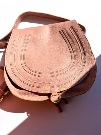 CHLOE Marcie Medium Blush Pink Saddle Crossbody Bag