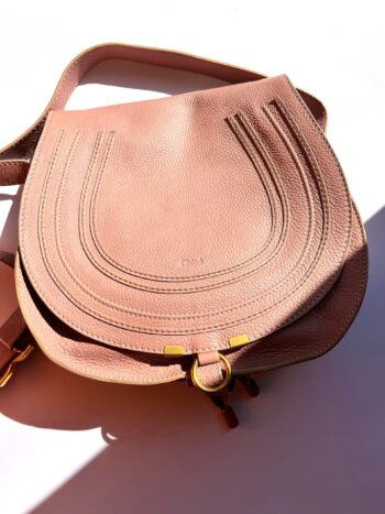 CHLOE Marcie Medium Blush Pink Saddle Crossbody Bag