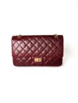 CHANEL 2.55 Burgundy Caviar 227 Classic Flap Gold Hardware Shoulder Crossbody Bag