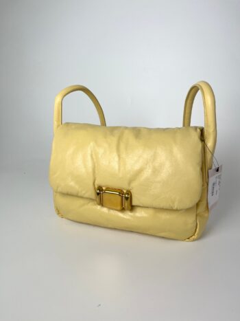 Bottega Veneta Yellow Butter Paper Calfskin 19 Puffy Shoulder Bag