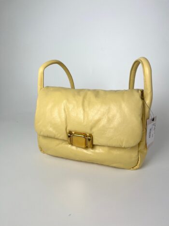 Bottega Veneta Yellow Butter Paper Calfskin 19 Puffy Shoulder Bag