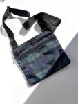 PRADA Nylon Tessuto Printed Plaid Black Green Blue Crossbody Messenger Bag