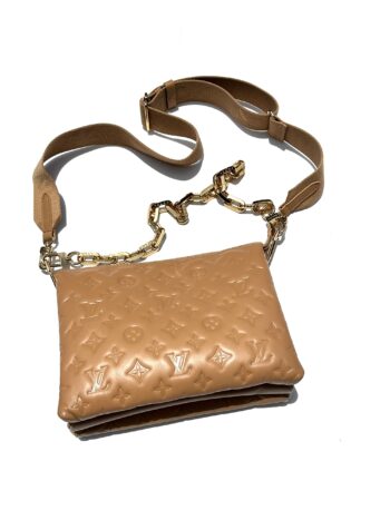 Louis Vuitton Coussin Camel Embossed Leather PM Bag