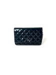 CHANEL 14C WOC Wallet on Chain Navy Blue Patent Leather Crossbody Bag
