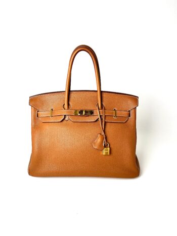 HERMES Togo Birkin 35 Gold on Gold Hardware Leather Bag