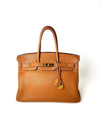 HERMES Togo Birkin 35 Gold on Gold Hardware Leather Bag