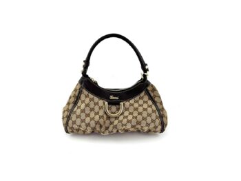 Gucci Abbey Canvas Monogram Brown Hobo Bag