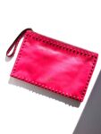 VALENTINO Rockstud Monochrome Pink Leather Clutch Pouch Bag