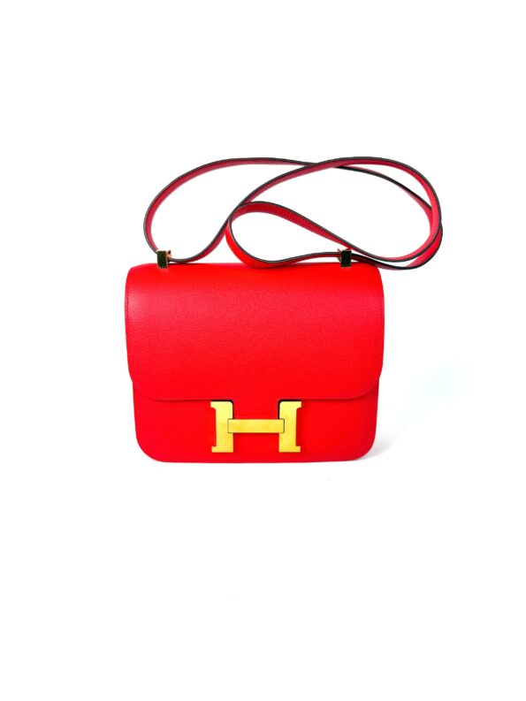 HERMES Constance III 24 Rouge de Coeur Epsom Shoulder Bag
