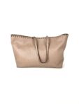 VALENTINO Rockstud Beige Poudre Leather Tote Bag