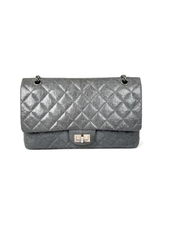CHANEL Gray 227 2005 Reissue 2.55 Leather Shoulder Crossbody Bag