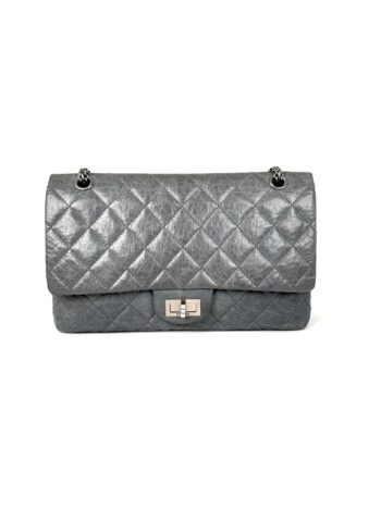 CHANEL Gray 227 2005 Reissue 2.55 Leather Shoulder Crossbody Bag