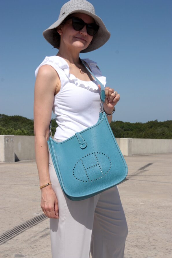 HERMES Evelyne I 29 PM Blue Jean Taurillon Clemence Bag