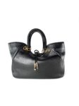 Salvatore Ferragamo Black Gancini Braided Leather Tote Bag