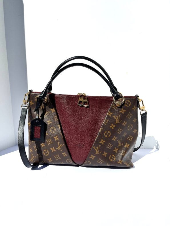 Louis Vuitton Monogram V MM Brown Bordeaux Tote Bag