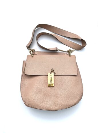 CHLOE Large Drew Beige Leather Crossbody Bag